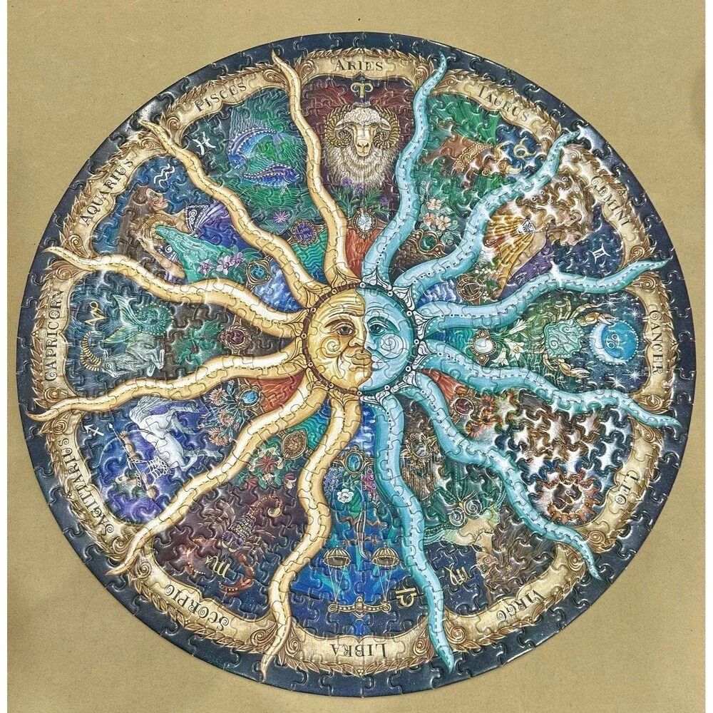 Round 500 Piece Zodiac Signs Puzzle Horoscope